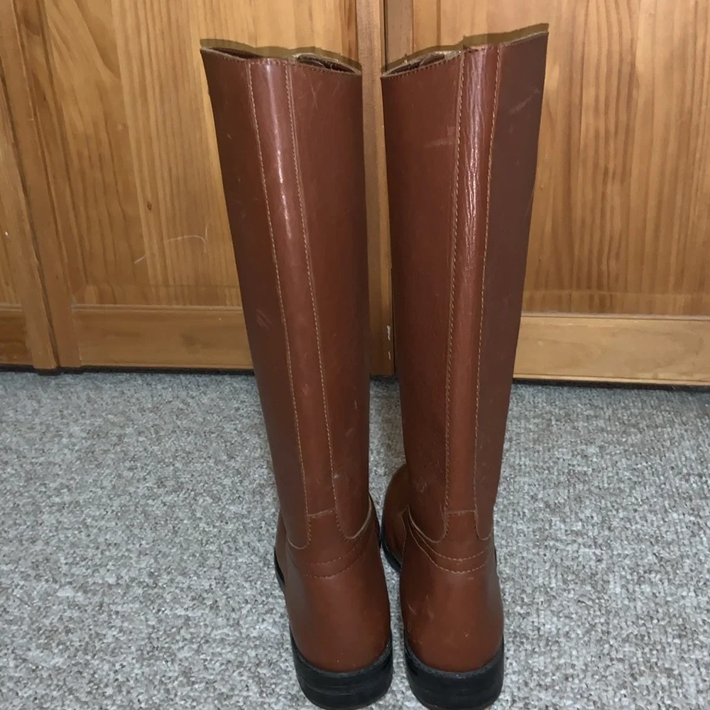 American made polo player boots ladies size 9 1/2-10 Regular calf saddle brown